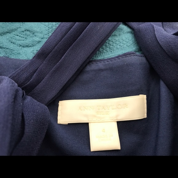 Ann Taylor Silk Pleated Cross Front Dress - Picture 4 of 5